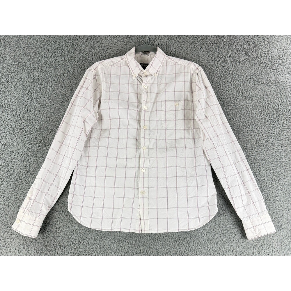 Todd Snyder Button Down Shirt Mens Medium White Plaid Long Sleeve Cotton Casual